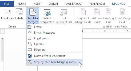 Mail merge word 2013
