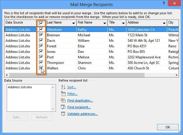 Mail Merge Word 2013