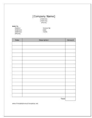 Simple Free Invoice Template from letterhub.com