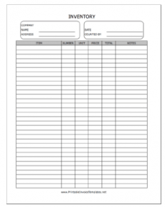 Free Inventory Count Form Template For Download - LetterHUB