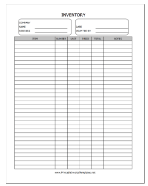 Free Inventory Count Form Template For Download - LetterHUB