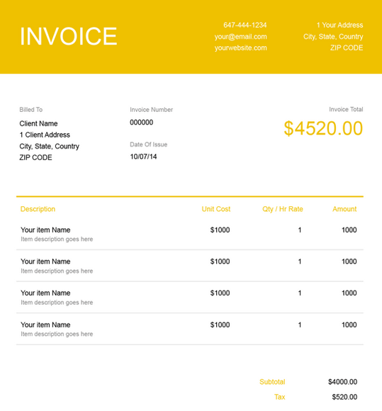 Construction Invoice Template from letterhub.com