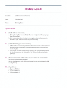 Meeting Agenda Template Word Doc - LetterHUB