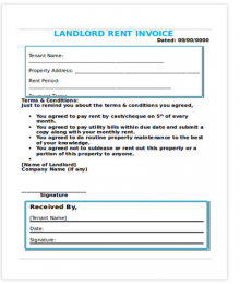 Free Landlord Rent Invoice Template - LetterHUB