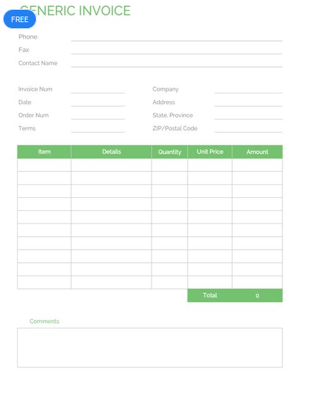 free printable invoice templates