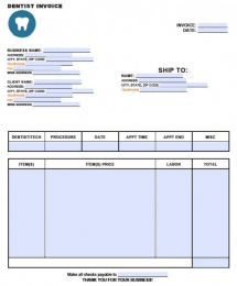 Free Dental Invoice Template - LetterHUB