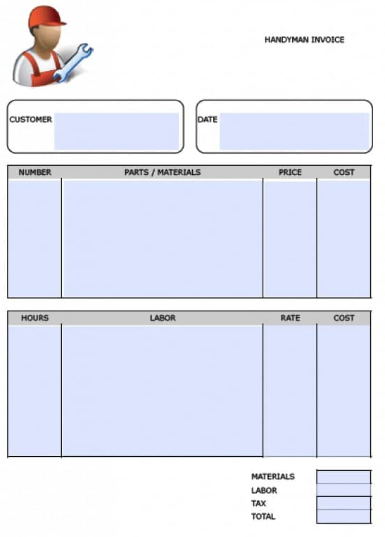 Downloadable Free Handyman Invoice Template