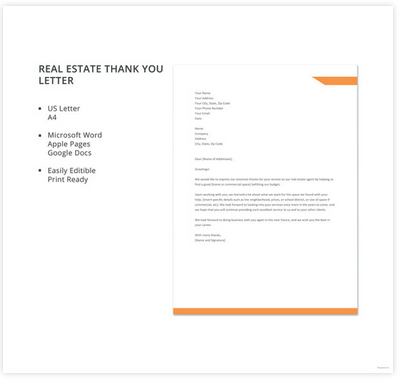 Free Real Estate Thank You Letter Template